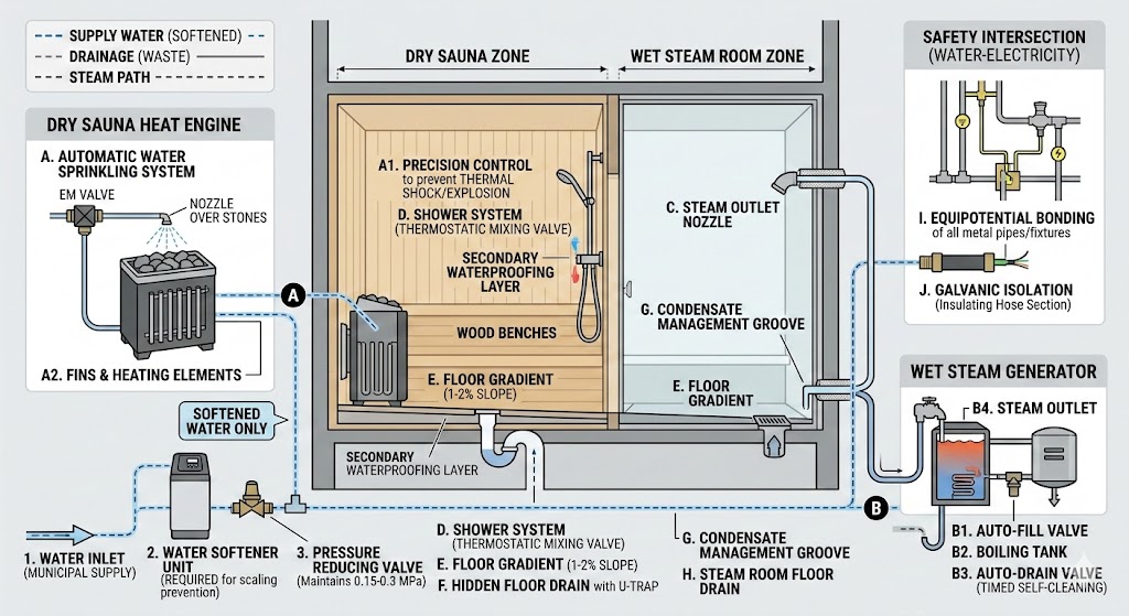 Pagpaplano ng Plumbing System at Teknikal na Pagsusuri para sa Mga Sauna Room