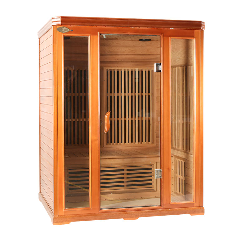 Tatlong tao solid wood far-infrared dry steam room