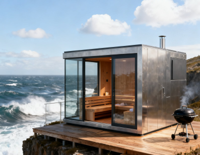 Tideside Retreat: All-Weather Waterproof Outdoor Sauna